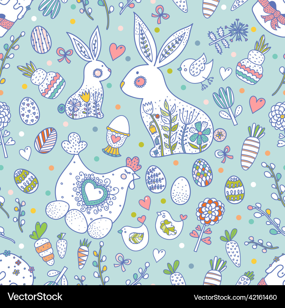 Cute seamless pattern for easter holiday Cute seamless pattern for easter holiday vector image