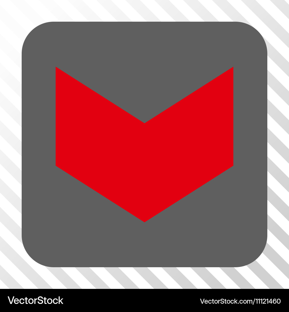 Direction down rounded square button vector image