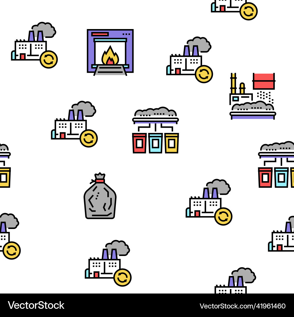 Factory garbage waste seamless pattern Factory garbage waste seamless pattern vector image