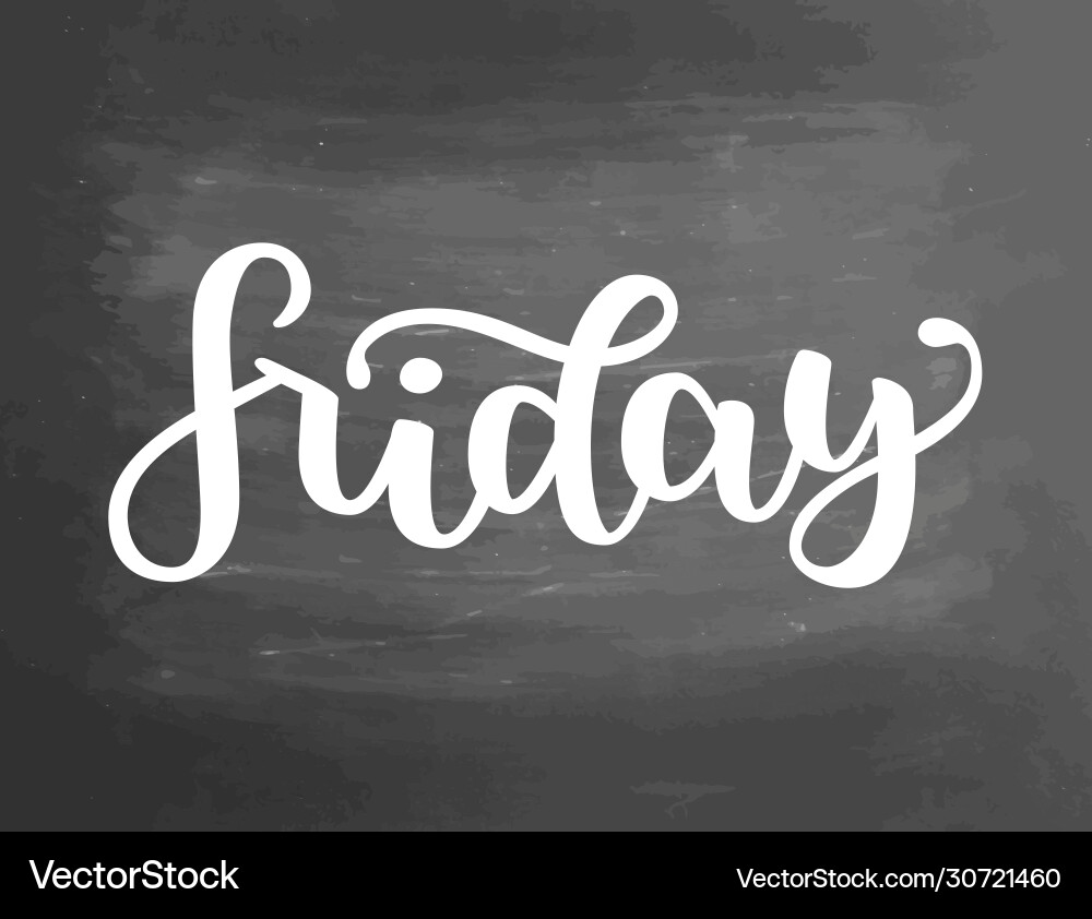Friday handwriting font calligraphy Friday handwriting font calligraphy vector image