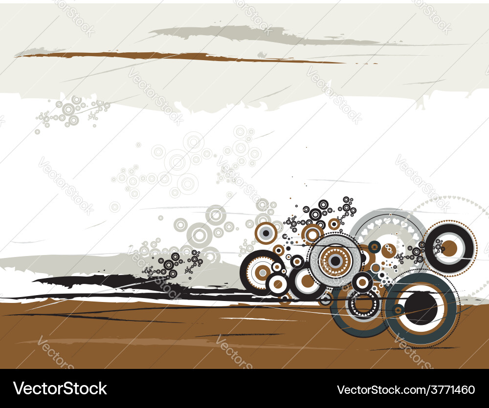 Grunge background with many circles and shapes vector image
