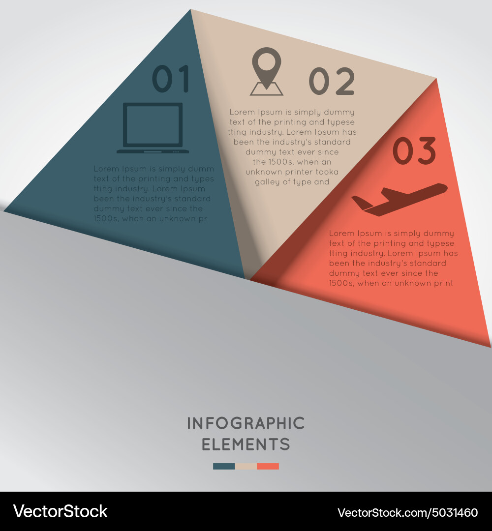 Infographic elements in triangle shape Vector Image