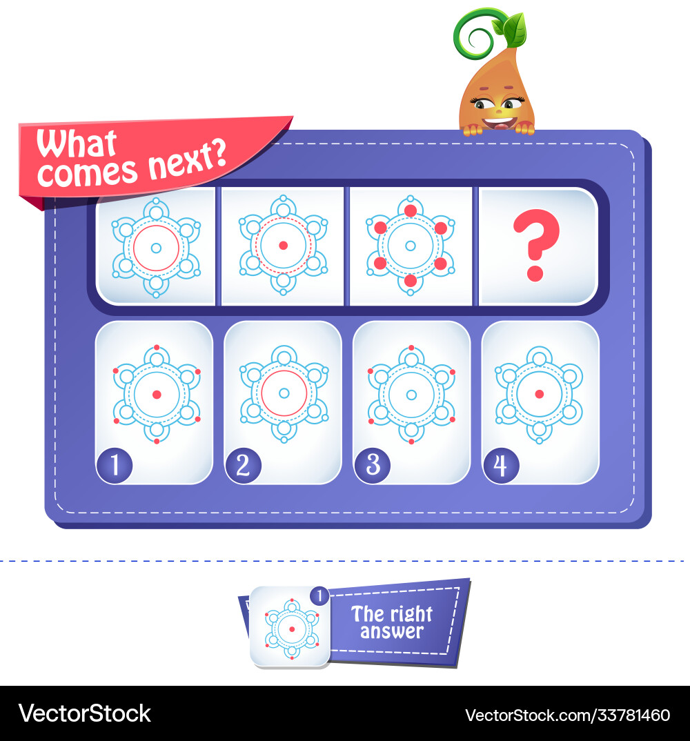 Iq comes next brain teaser 1 Iq comes next brain teaser 1 vector image