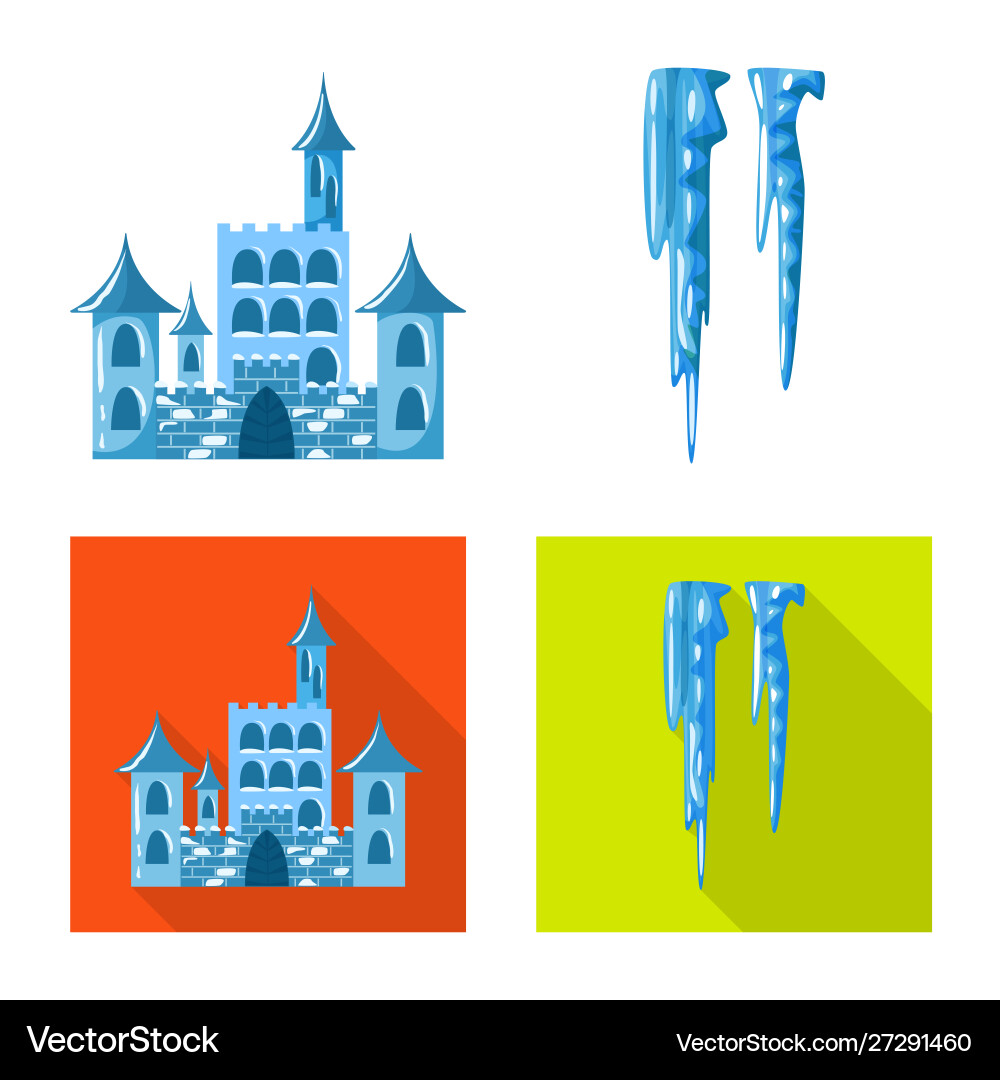 Isolated object texture and frozen sign set vector image