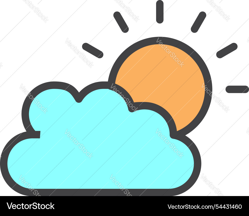 Partially cloudy icon in colored version Partially cloudy icon in colored version Vector Image