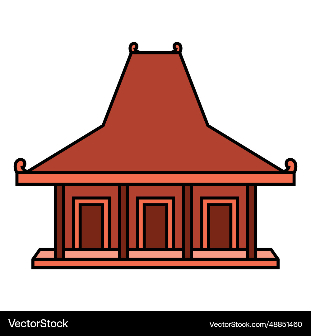 Rumah adat joglo traditional house from java Vector Image