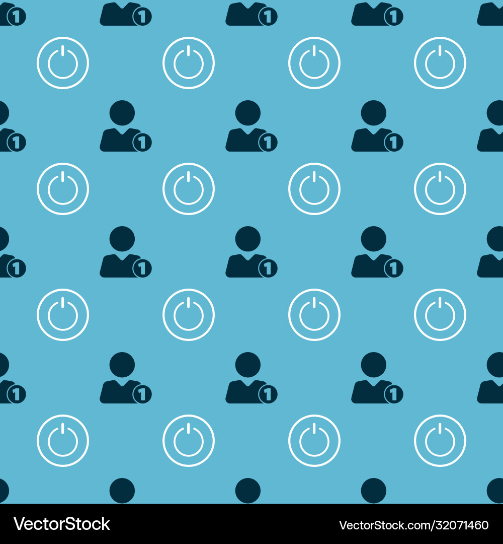 Set add to friend and power button on seamless Set add to friend and power button on seamless vector image