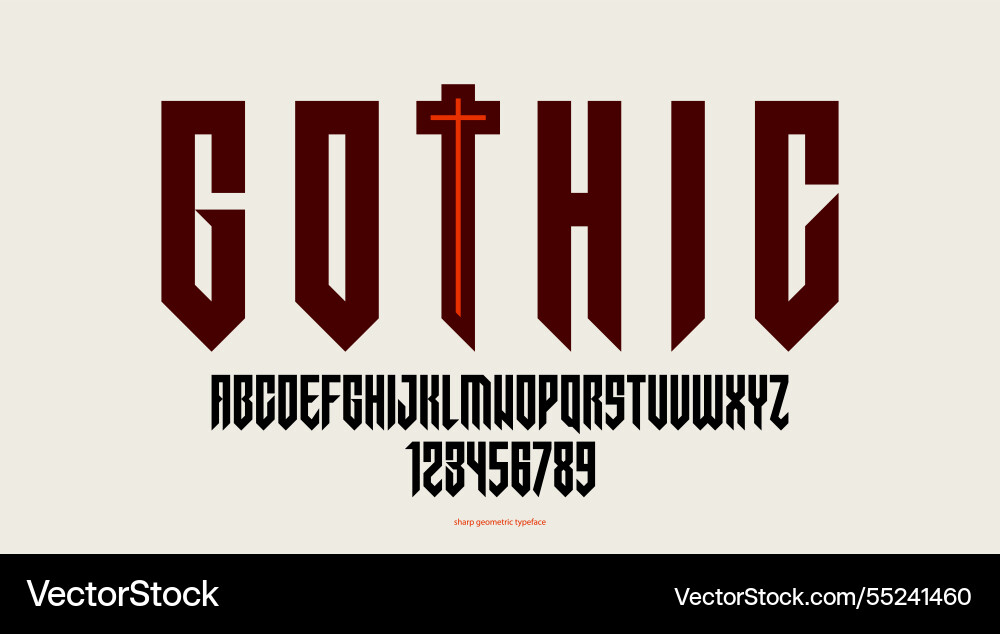 Sharp Gothic Display Font vector image