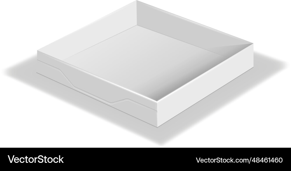 Square open box pizza cardboard blank container Square open box pizza cardboard blank container vector image