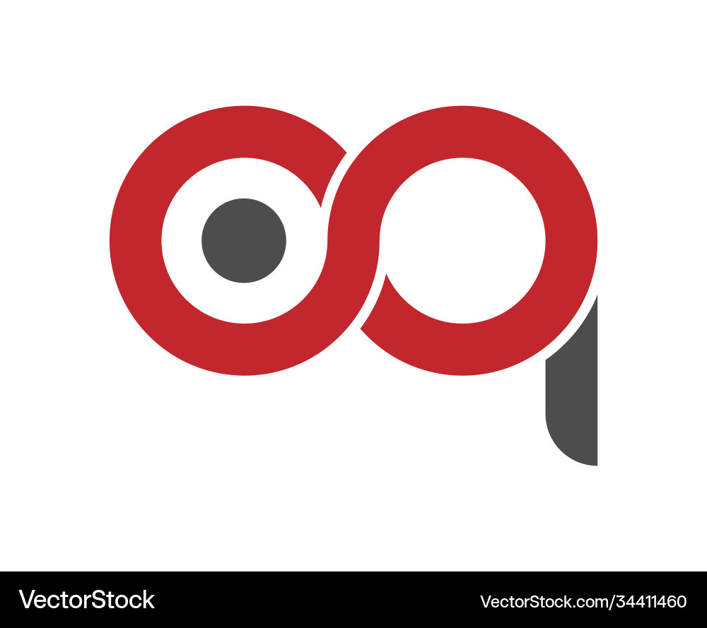 Stylized lowercase letters o and p are linked Stylized lowercase letters o and p are linked vector image