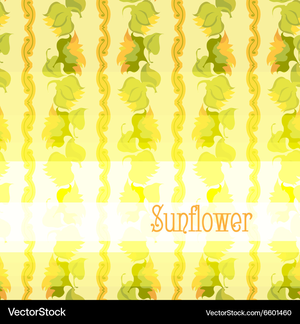 Sunflower border pattern background with light vector image