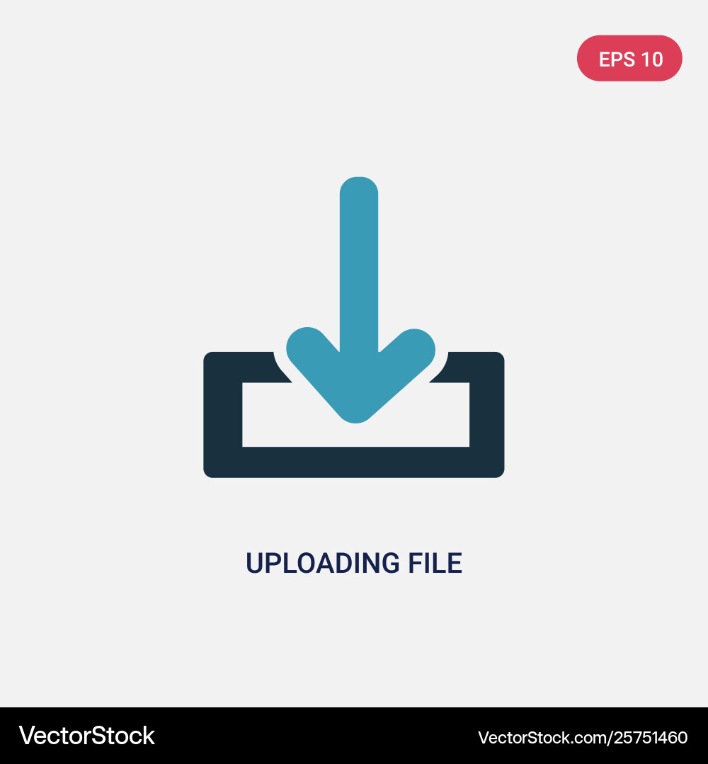 Two color uploading file icon from user interface Two color uploading file icon from user interface vector image