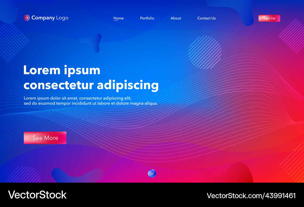 Abstract background website landing page template Abstract background website landing page template vector image
