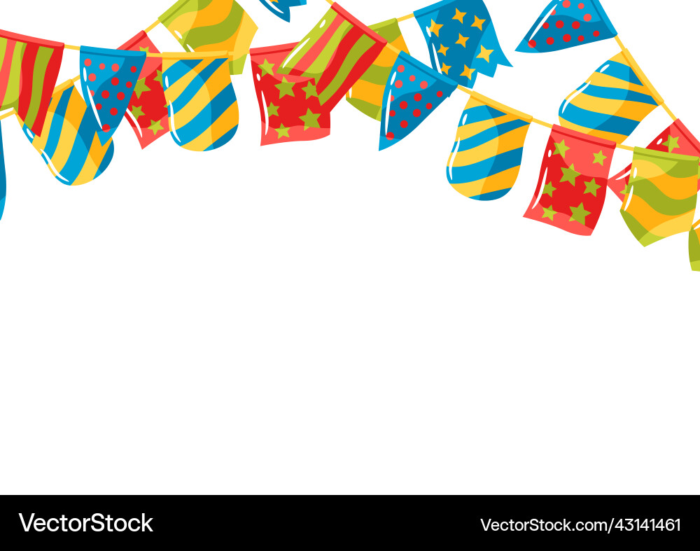 Background with color patterned flags garland Background with color patterned flags garland vector image