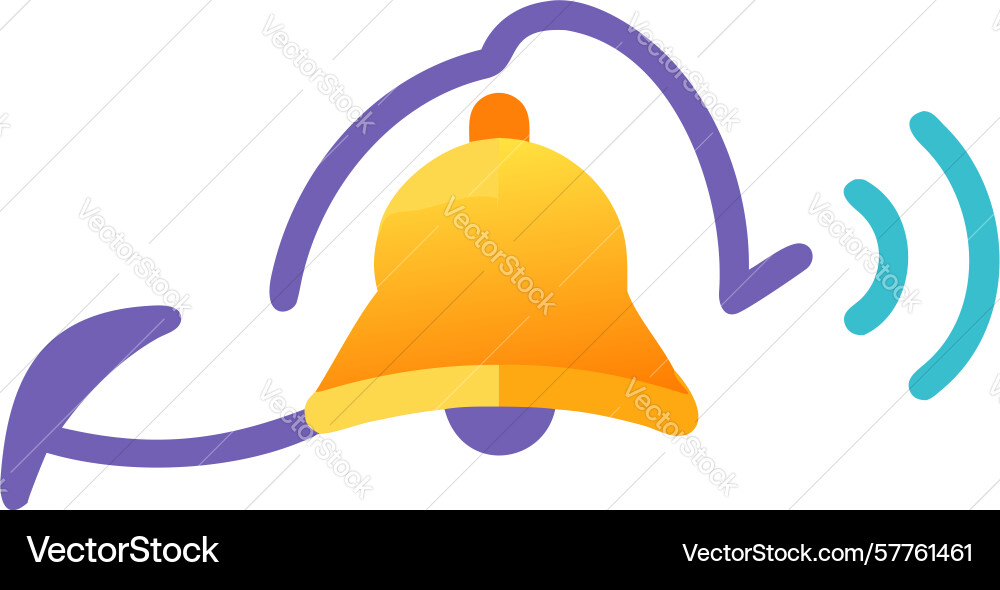 Bell with circular arrows icon recurrence vector image