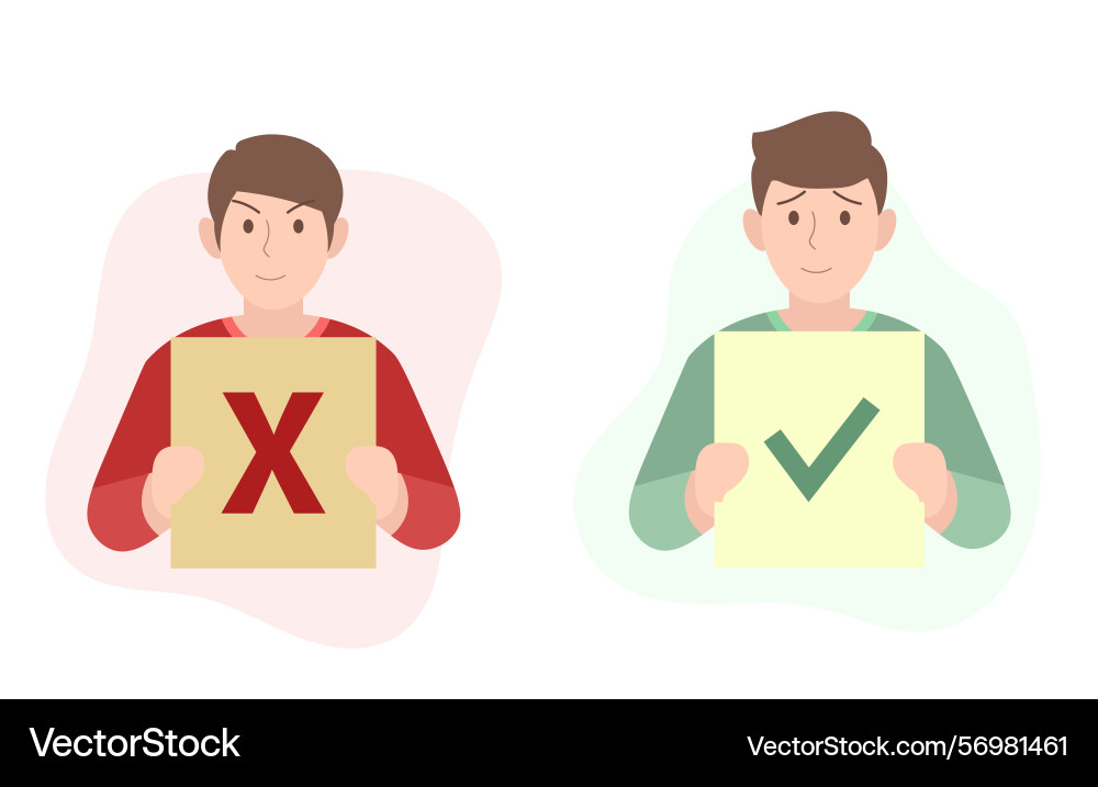 Choice between right and wrong Vector Image