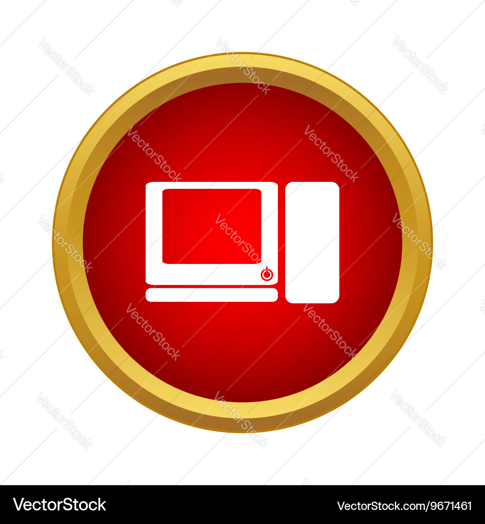 Computer icon in simple style vector image
