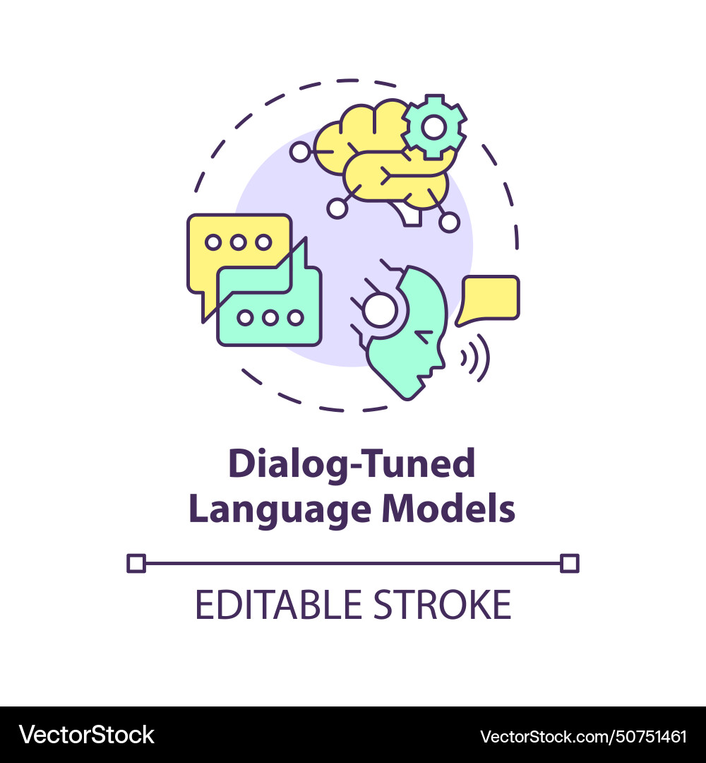 Dialog-tuned language models multi color concept Dialog-tuned language models multi color concept vector image