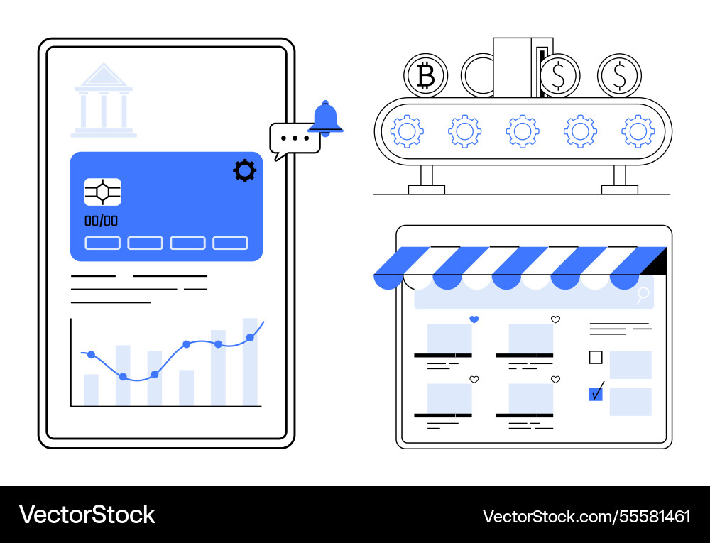 Financial technology integration Financial technology integration vector image
