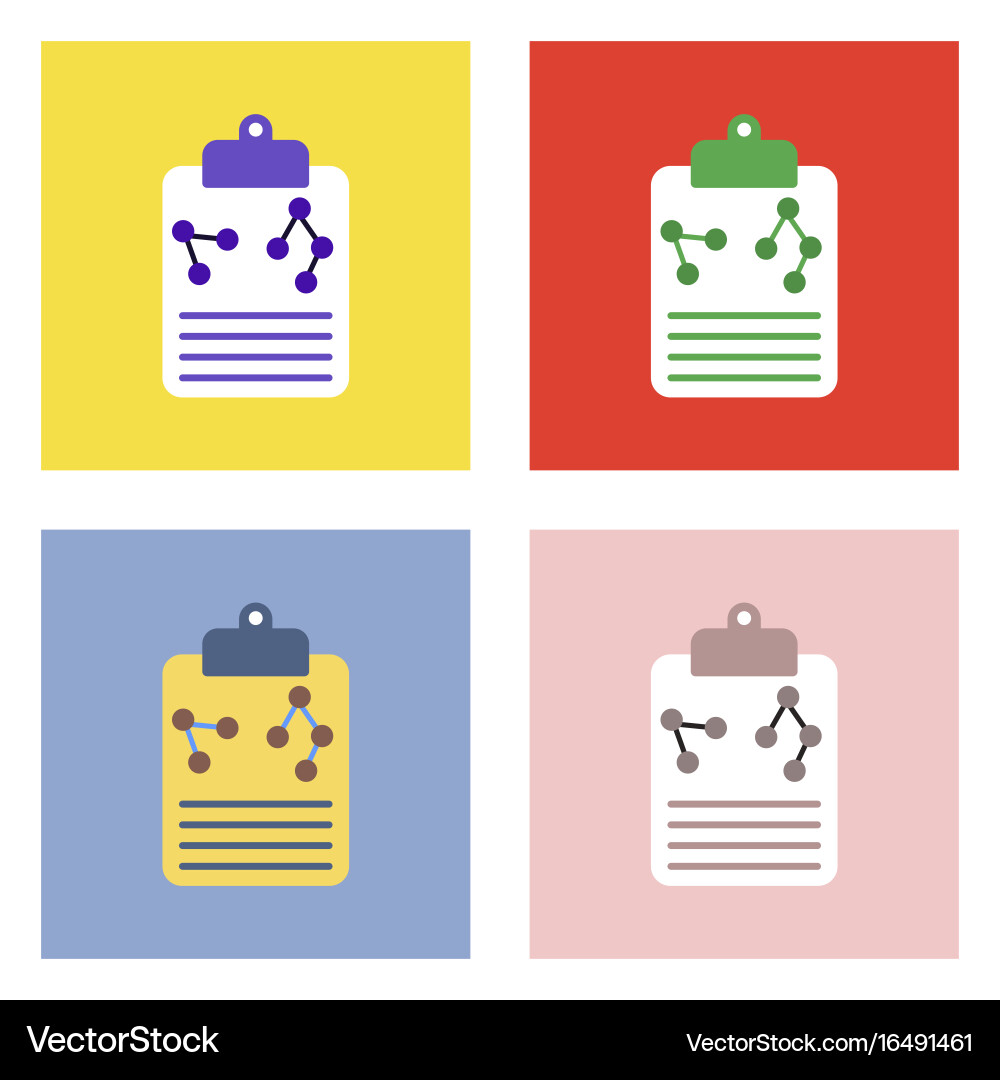 Flat icon design collection atoms on form Vector Image