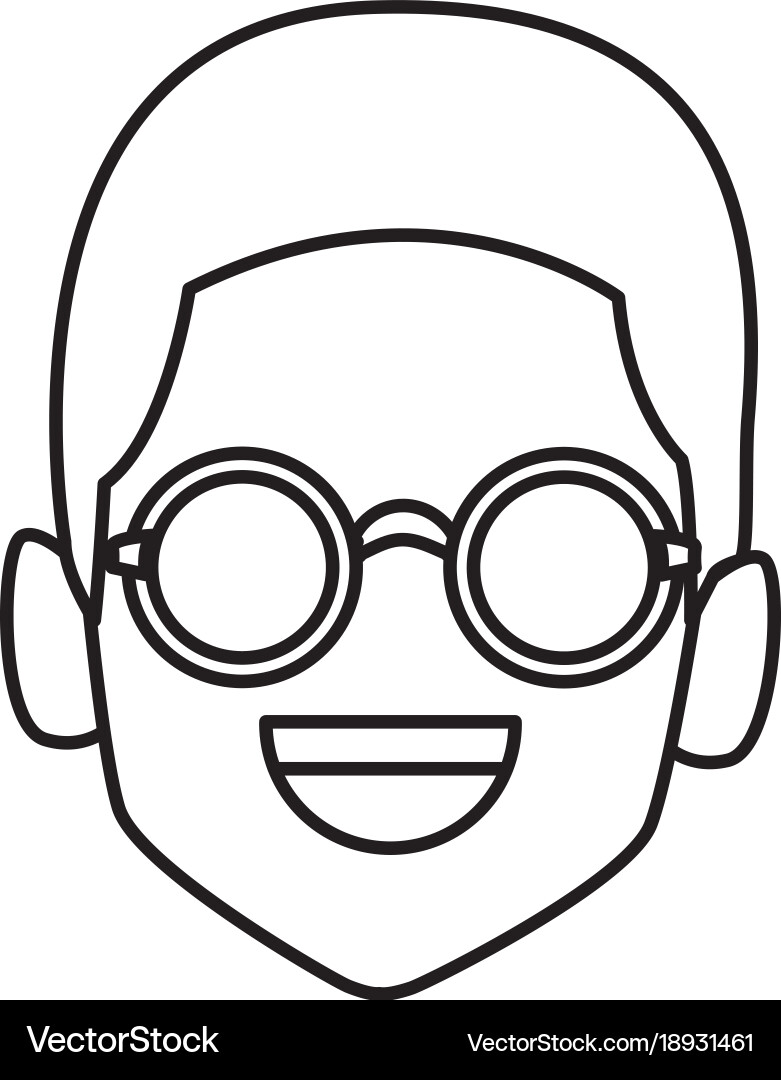 Geek man with round frame glasses vector image