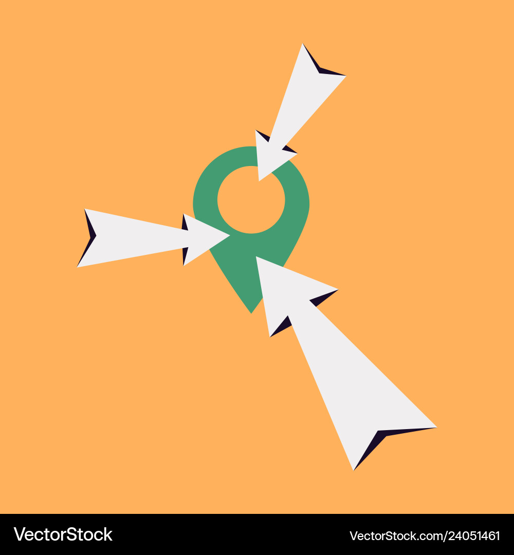 Geo location targeting with gps positioning Geo location targeting with gps positioning vector image