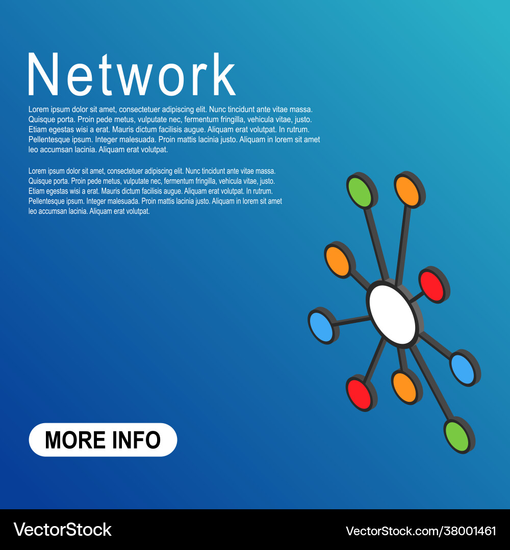 Hub isometric network icon connect structure Hub isometric network icon connect structure vector image