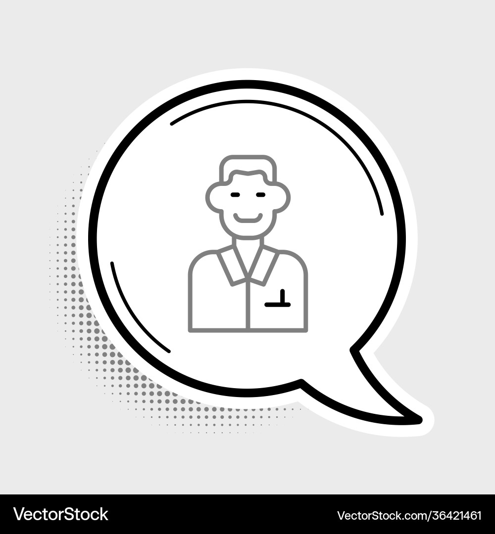 Line trader icon isolated on grey background Line trader icon isolated on grey background vector image