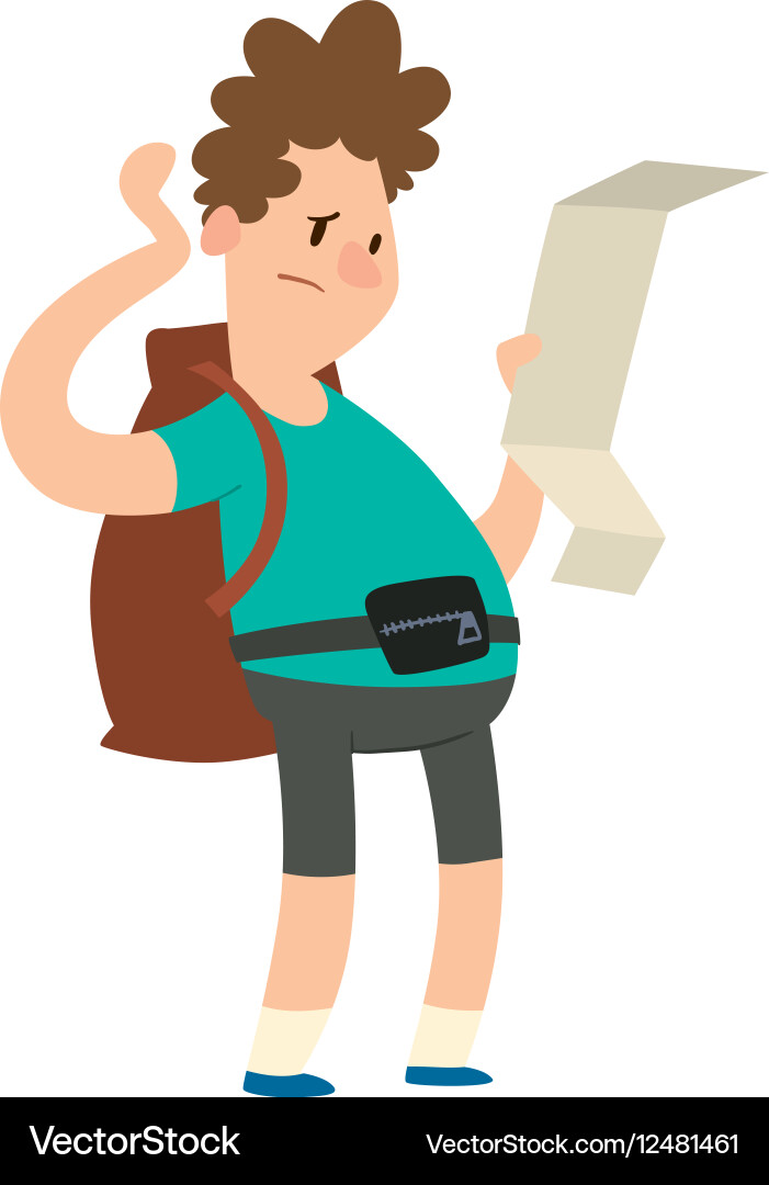 Man with map vector image