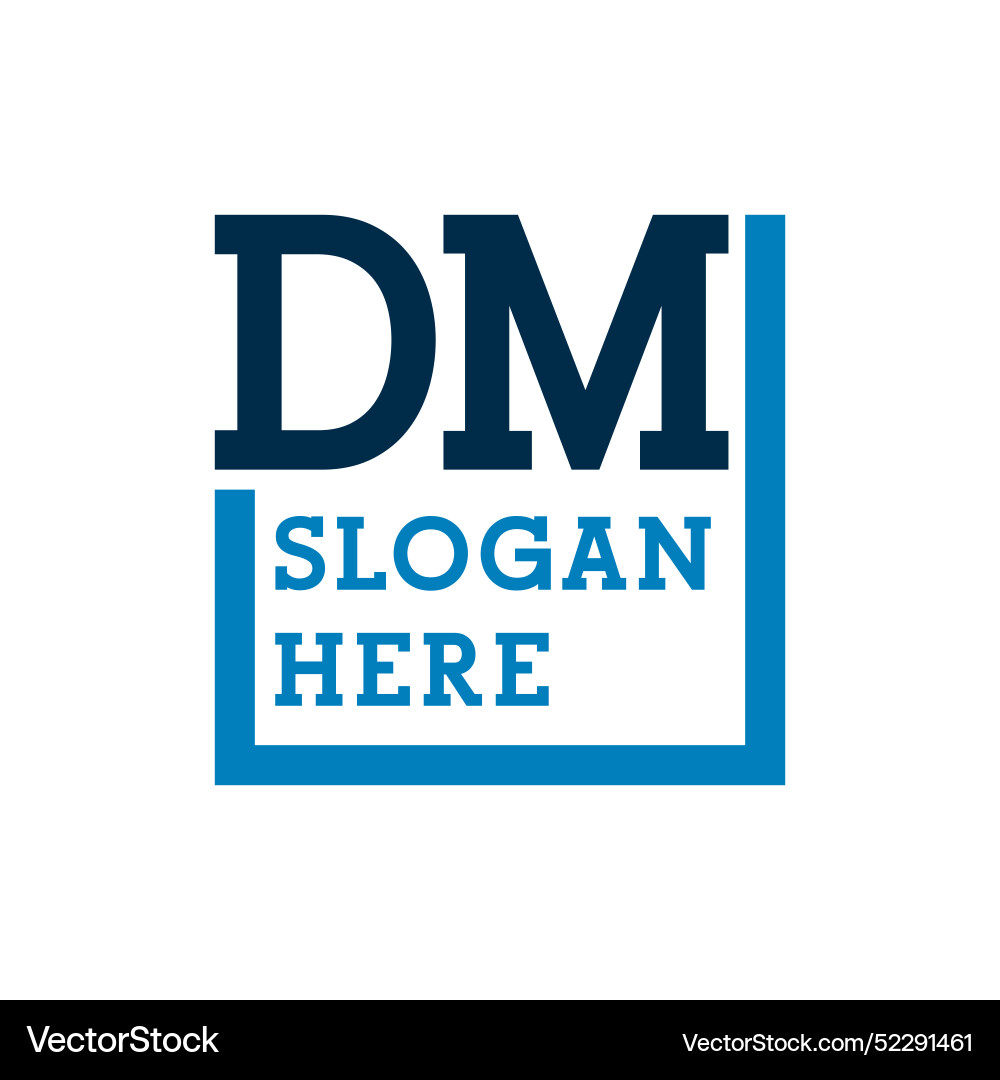 Minimal initials logo letters d and m dm initial Vector Image