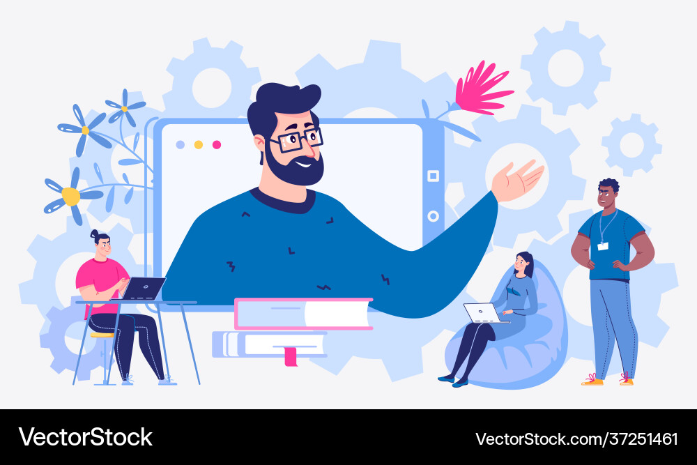Online learning web courses or tutorials Vector Image