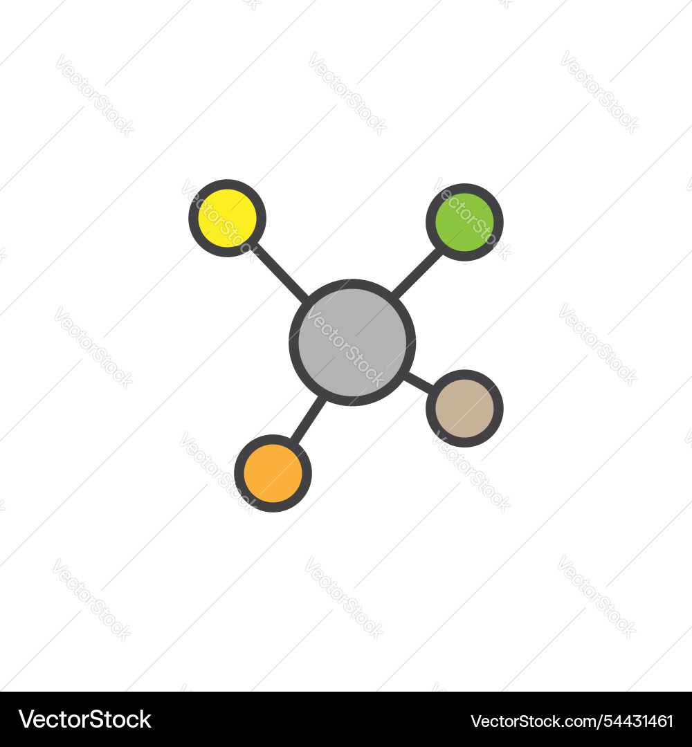 Particle icon in colored version Vector Image