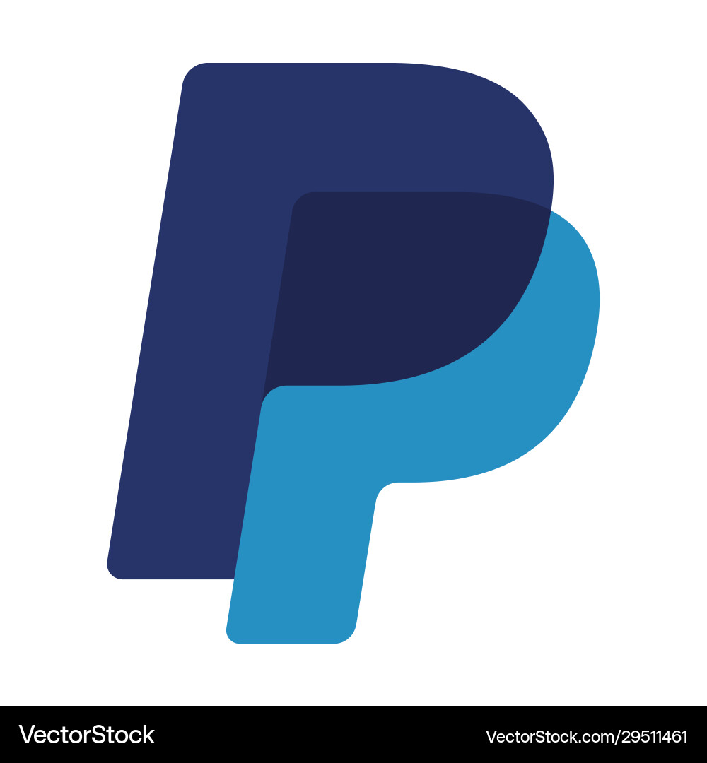 PayPal payment logo, blue text logo with stylized P letters