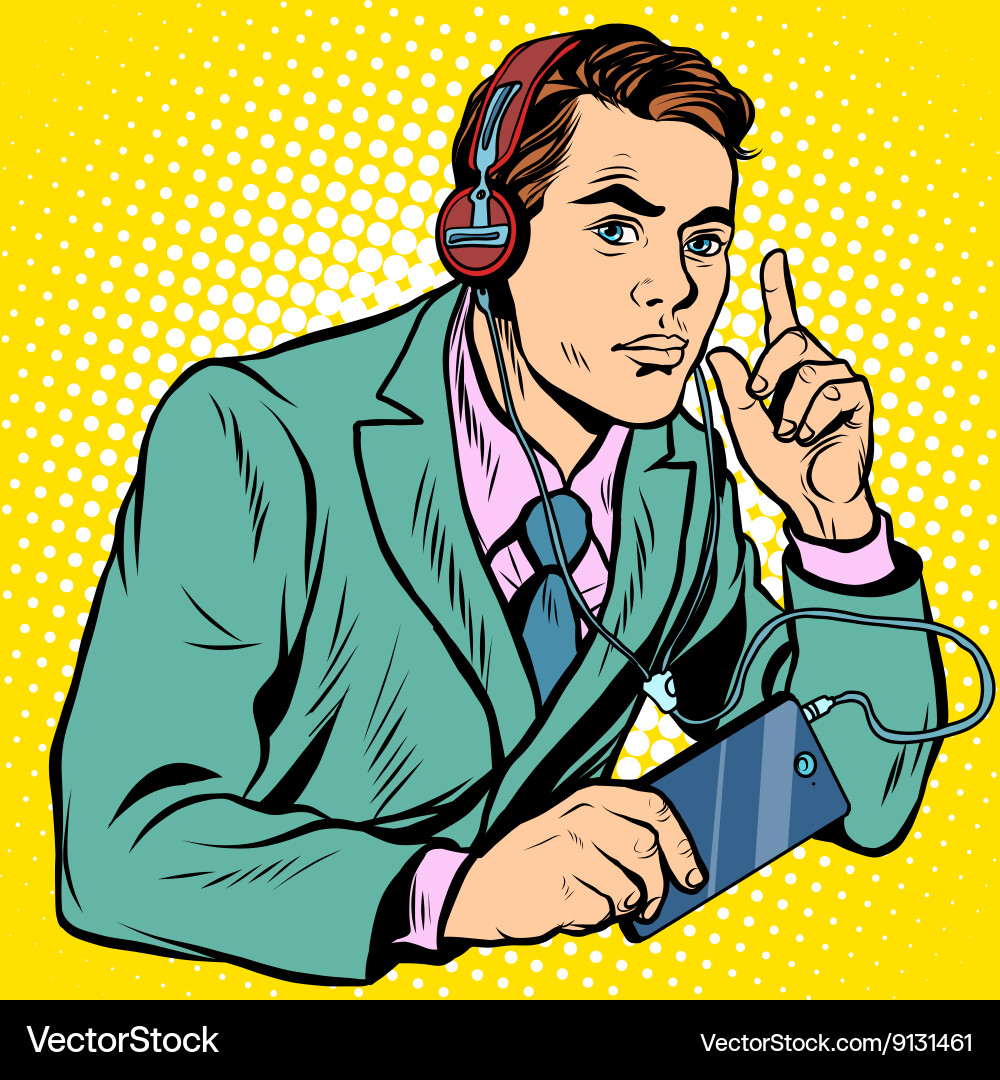 Retro Radio Operator Vector Image