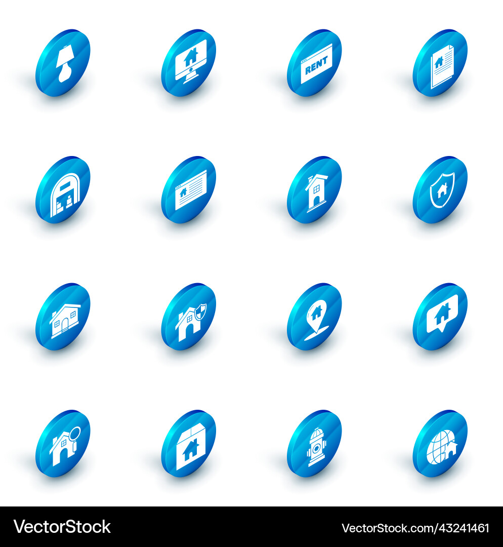 Set computer monitor with smart home hanging sign Set computer monitor with smart home hanging sign vector image