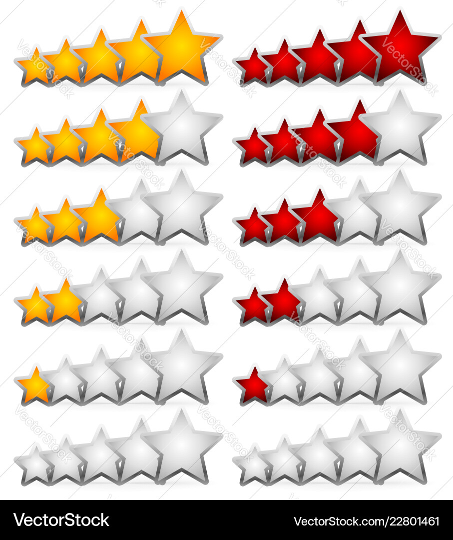 Star rating element system Star rating element system vector image