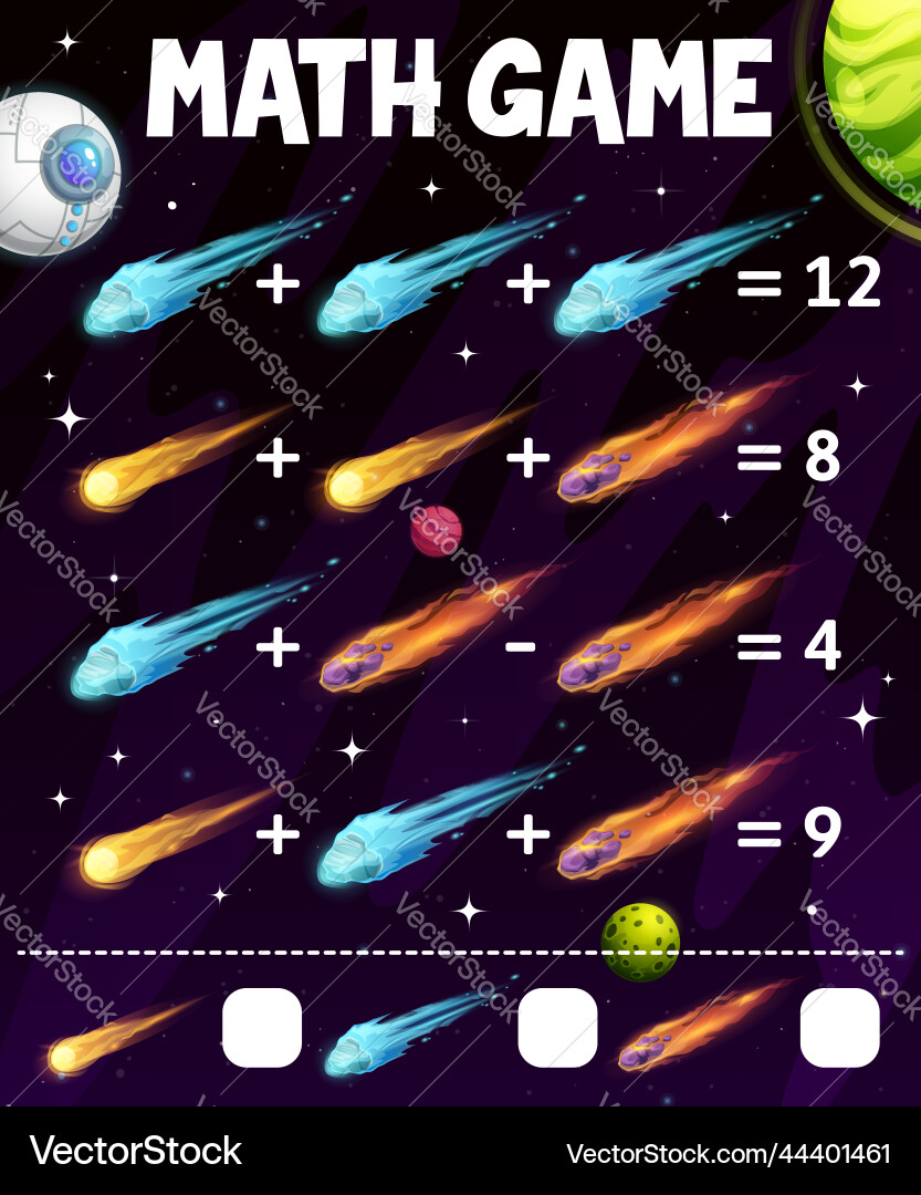 Starry galaxy space with asteroids game Starry galaxy space with asteroids game vector image