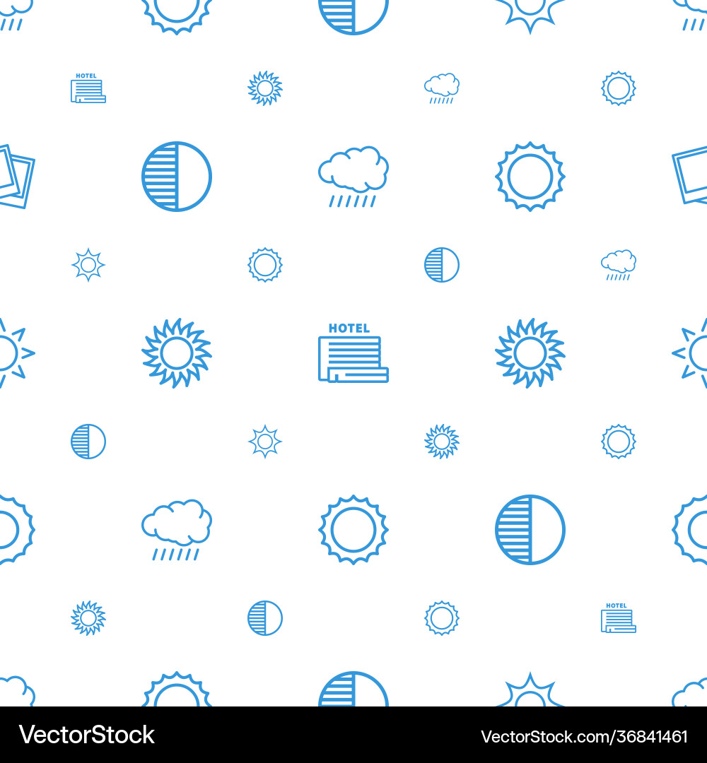 Sunset icons pattern seamless white background Vector Image