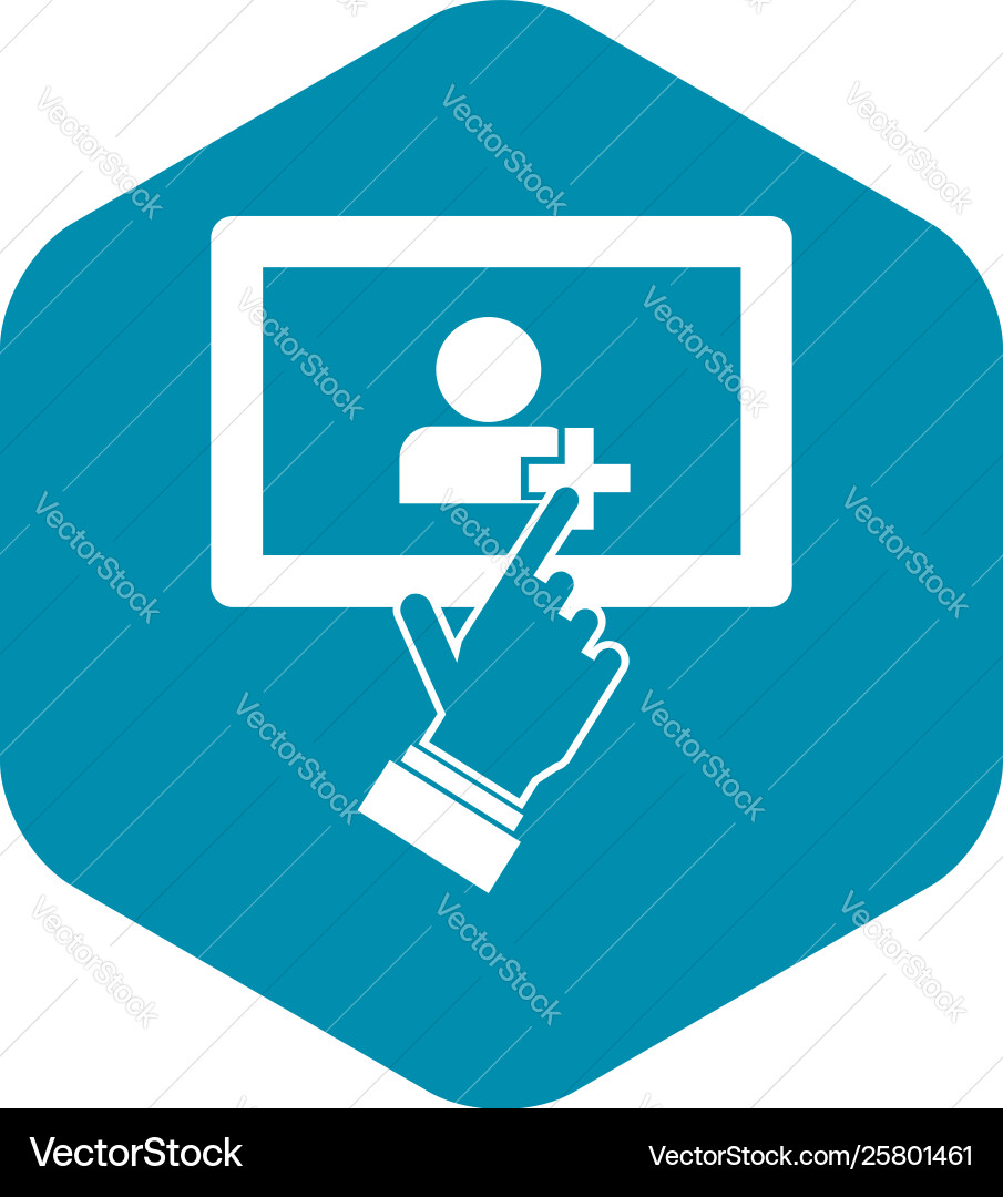 Touch screen tablet click icon simple style Touch screen tablet click icon simple style vector image