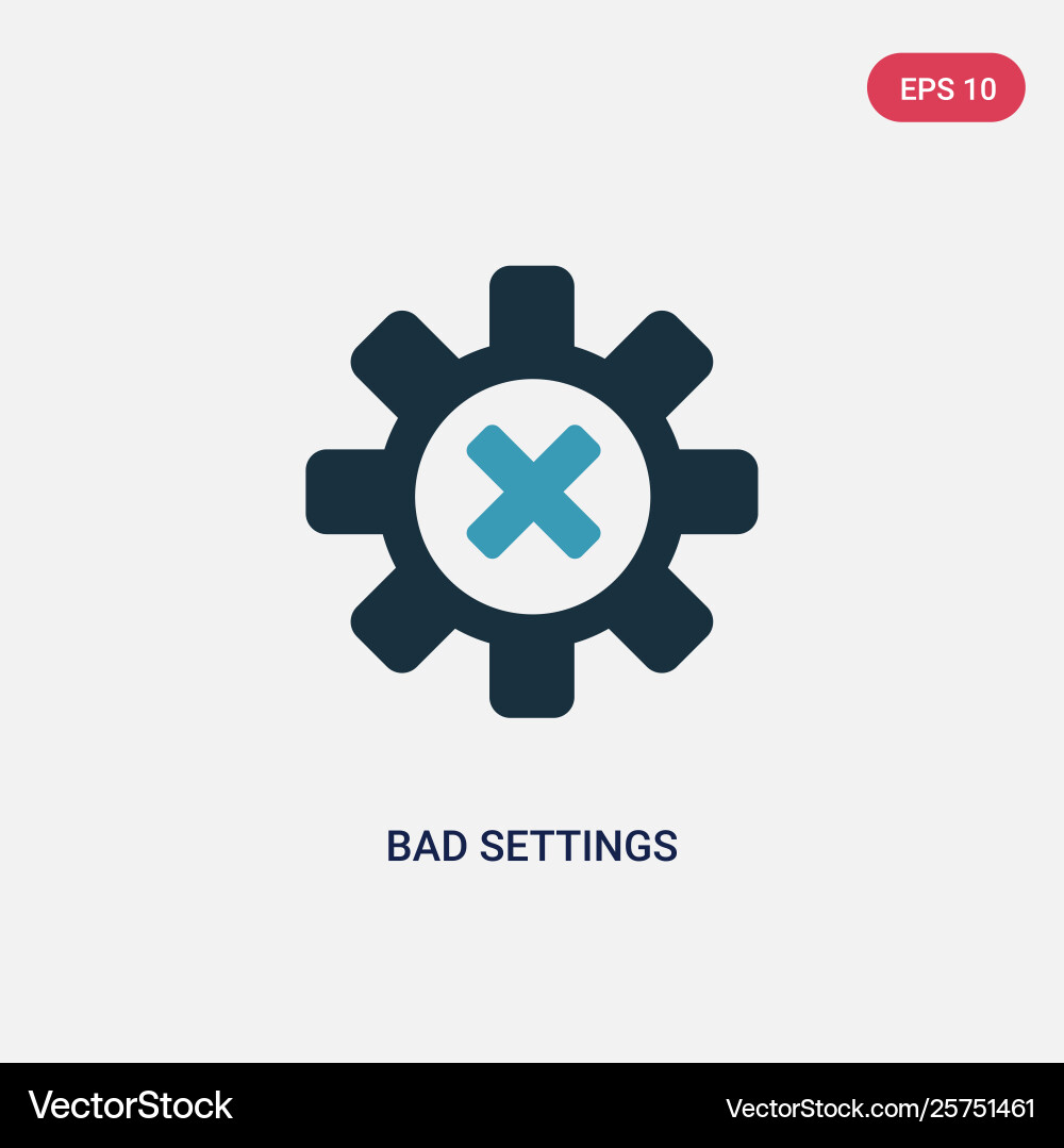 Two color bad settings icon from user interface Two color bad settings icon from user interface Vector Image
