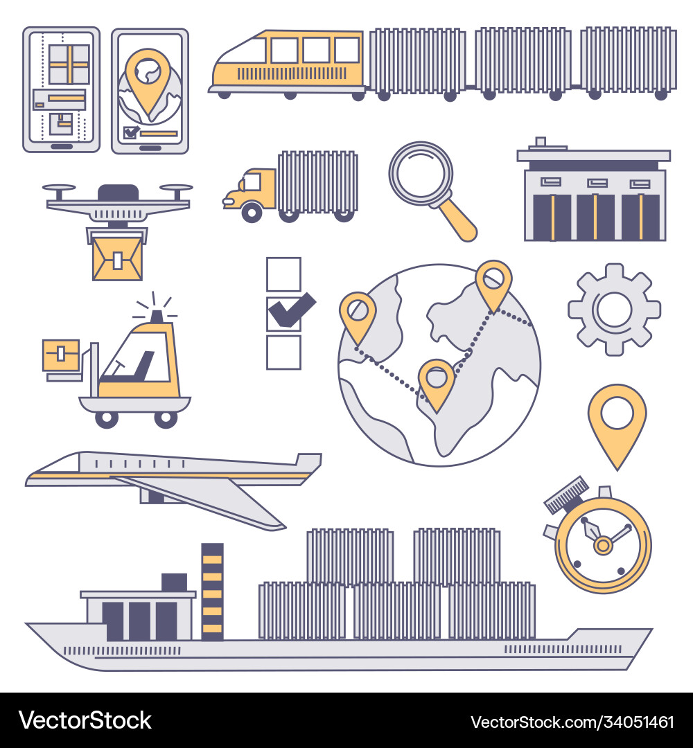 Weltweite Logistik und Transportgüter Weltweite Logistik und Transportgüter vektorbild