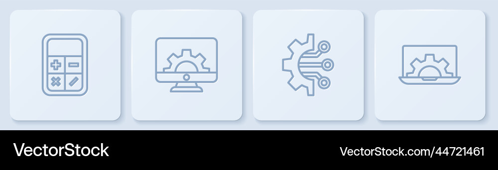 Zeilenrechner Algorithmus Computermonitor einstellen vektorbild