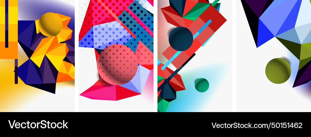 3d sphere and low poly triangle design 3d sphere and low poly triangle design vector image