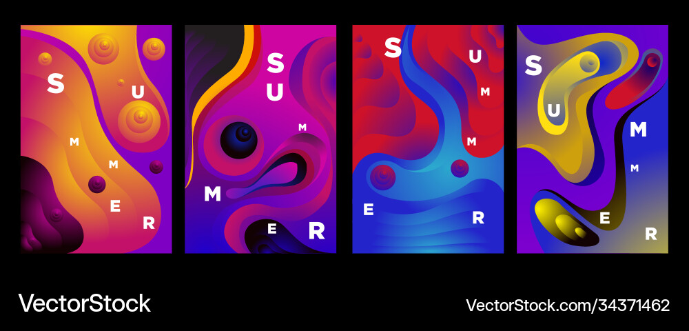 Abstract colorful gradient fluid and wave vector image