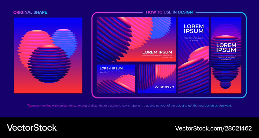 Abstract shape with design pack vector image