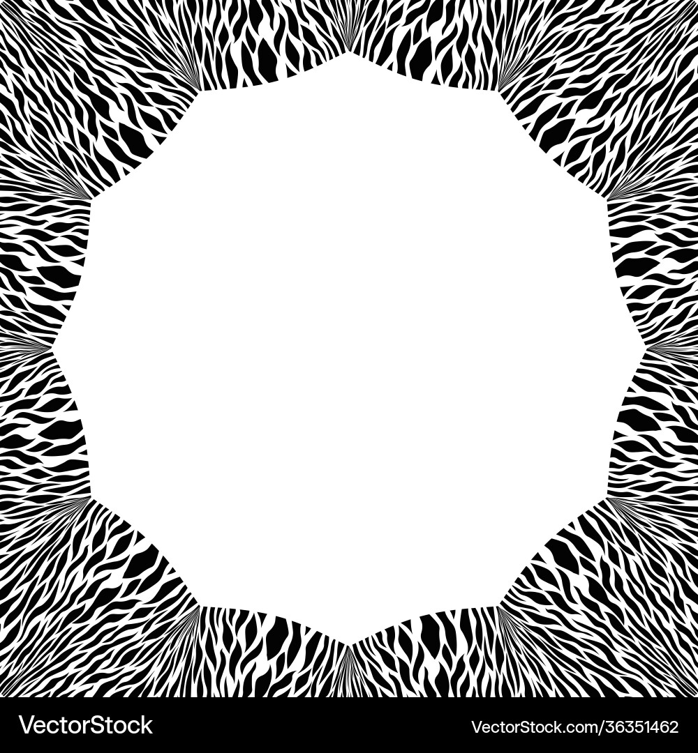 Black and white frame round pattern in form Black and white frame round pattern in form vector image