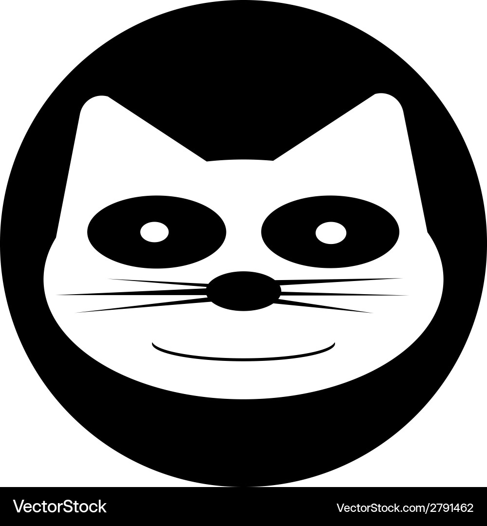 Cat button Vector Image