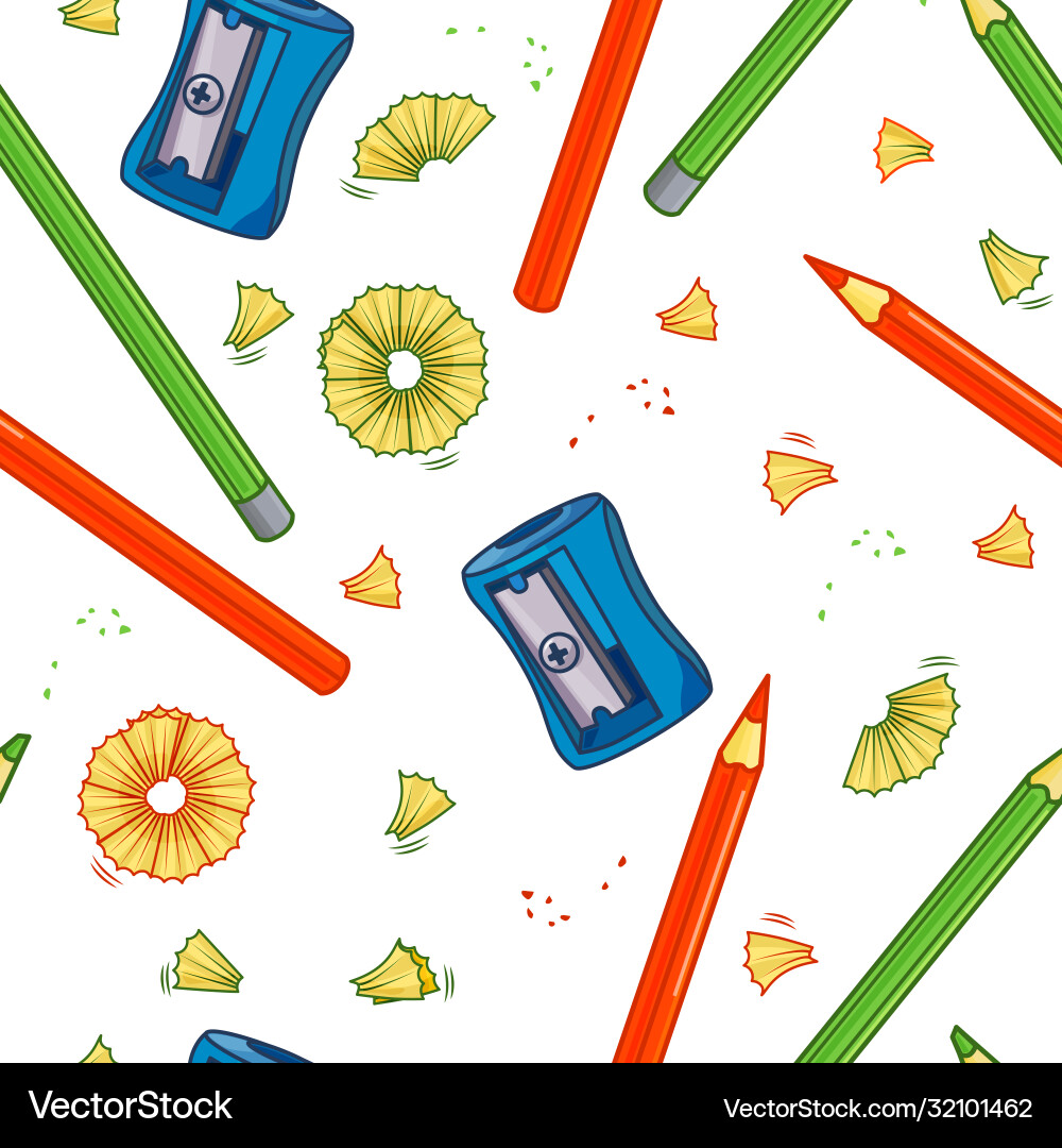 Colorful seamless pattern with sharpener Vector Image