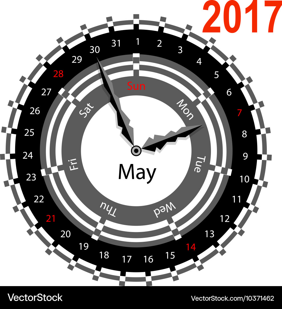 Creative idea of design a clock with circular vector image