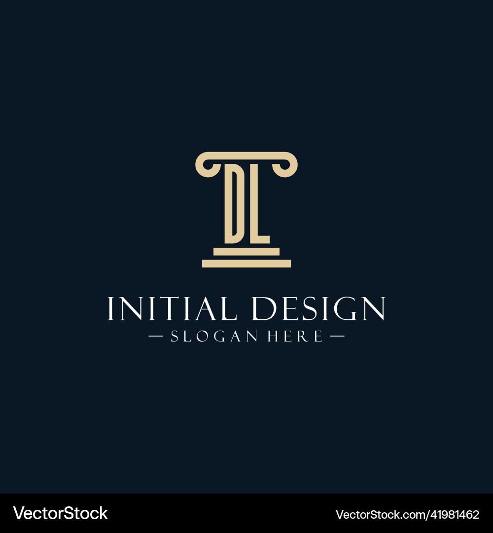 Dl initial monogram logos with pillar shapes style Dl initial monogram logos with pillar shapes style vector image